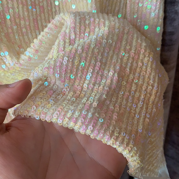 Free People Gold Rush Icicle Pearl Mini Dress Large PRICE FIRM - Picture 9 of 11